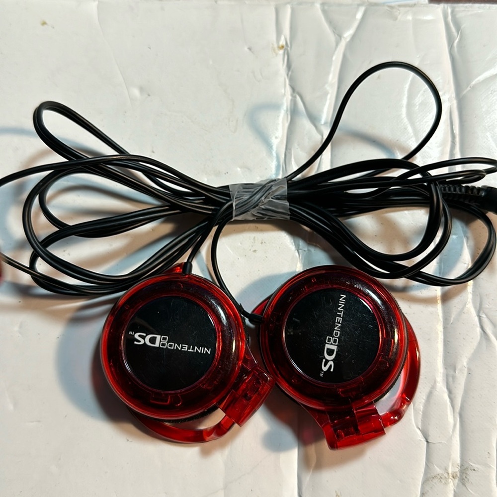 Genuine Nintendo DS DS DSi Headphones Ear Hook Clip On Earphones Headphones *Red